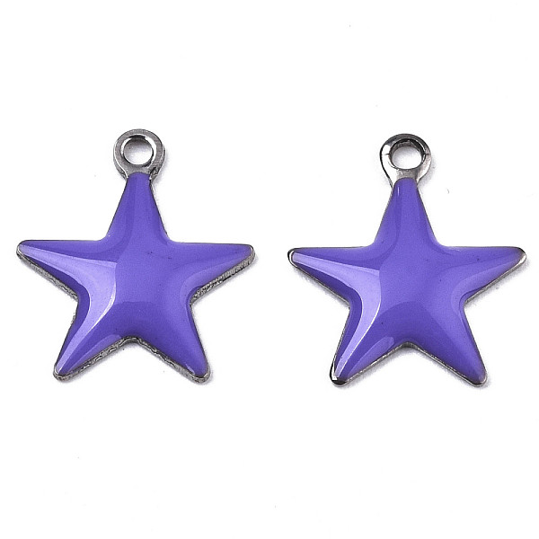 PandaHall 201 Stainless Steel Enamel Charms, Star, Stainless Steel Color, Medium Slate Blue, 14.5x12.5x2mm, Hole: 1.5mm Stainless..., Purple
PandaHall 201 Stainless Steel Enamel Charms, Star, Stainless Steel Color, Medium Slate Blue, 14.5x12.5x2mm, Hole: 1.5mm Stainless..., Purple