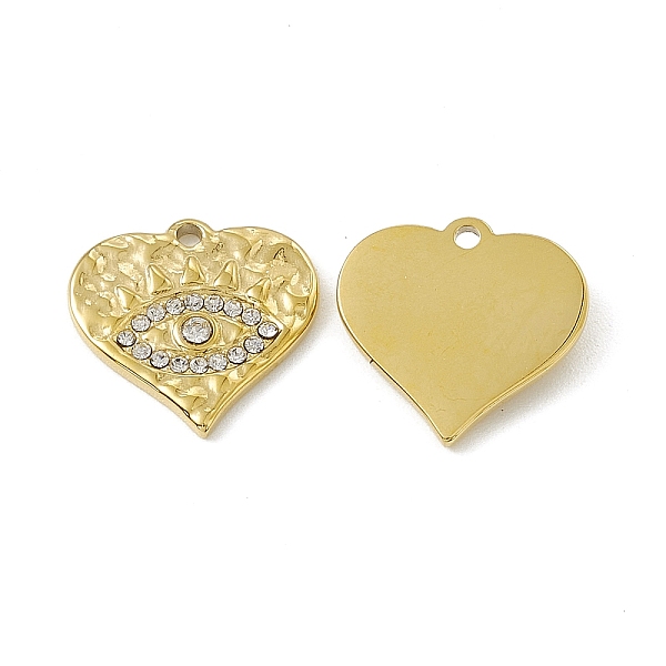 PandaHall Vacuum Plating 201 Stainless Steel Charms, Crystal Rhinestone Heart with Eye, Real 18K Gold Plated, 14.5x15x2mm, Hole: 1.4mm..., Clear
PandaHall Vacuum Plating 201 Stainless Steel Charms, Crystal Rhinestone Heart with Eye, Real 18K Gold Plated, 14.5x15x2mm, Hole: 1.4mm..., Clear