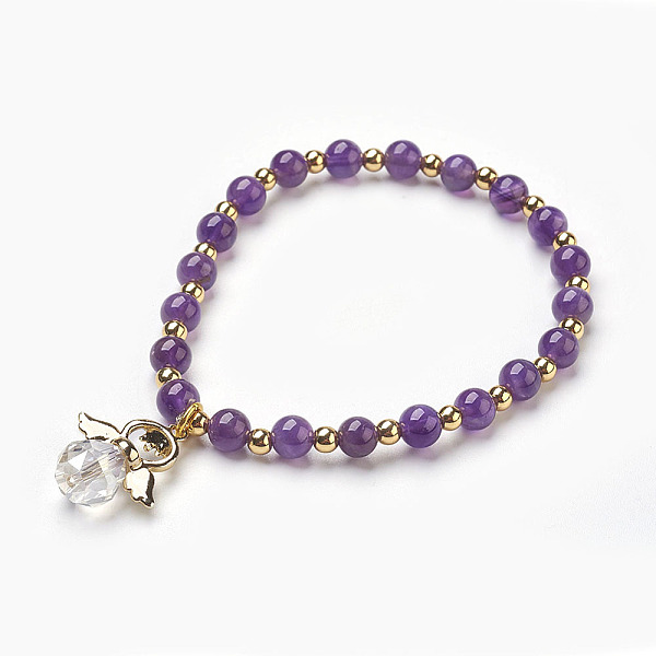 PandaHall Natural Amethyst Beads Stretch Charm Bracelets, with Brass and Alloy Findings, Angel, 2-1/8 inch(5.4cm), Charm: 21x19x10mm...
PandaHall Natural Amethyst Beads Stretch Charm Bracelets, with Brass and Alloy Findings, Angel, 2-1/8 inch(5.4cm), Charm: 21x19x10mm...