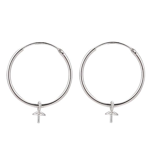 PandaHall Rhodium Plated 925 Sterling Silver Hoop Earring Findings, Platinum, 25x20x1.2mm, Tray: 4mm, Pin: 0.6mm Sterling Silver
PandaHall Rhodium Plated 925 Sterling Silver Hoop Earring Findings, Platinum, 25x20x1.2mm, Tray: 4mm, Pin: 0.6mm Sterling Silver