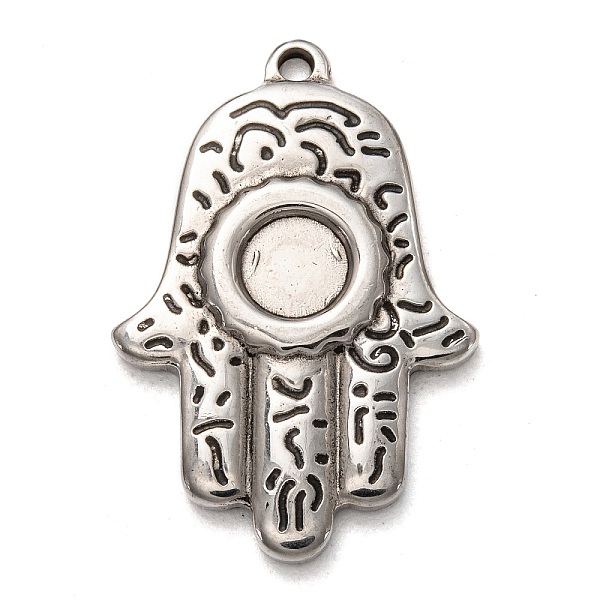 PandaHall 304 Stainless Steel Pendant Cabochon Settings, Hamsa Hand/Hand of Fatima /Hand of Miriam, Antique Silver, Tray: 5.5mm, 29x19.5x3mm...
PandaHall 304 Stainless Steel Pendant Cabochon Settings, Hamsa Hand/Hand of Fatima /Hand of Miriam, Antique Silver, Tray: 5.5mm, 29x19.5x3mm...