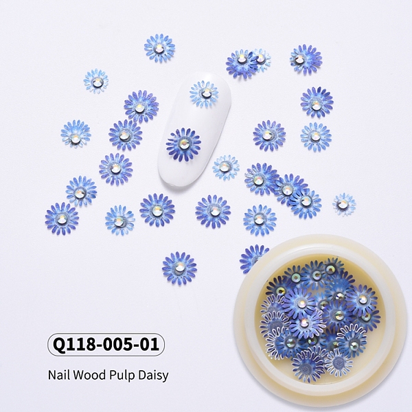 PandaHall Daisy Shape Paper Cabochons, with Crystal AB Rhinestones, Nail Art Decorations Accessories for Women, Cornflower Blue, 5~7x1mm..., Clear
PandaHall Daisy Shape Paper Cabochons, with Crystal AB Rhinestones, Nail Art Decorations Accessories for Women, Cornflower Blue, 5~7x1mm..., Clear