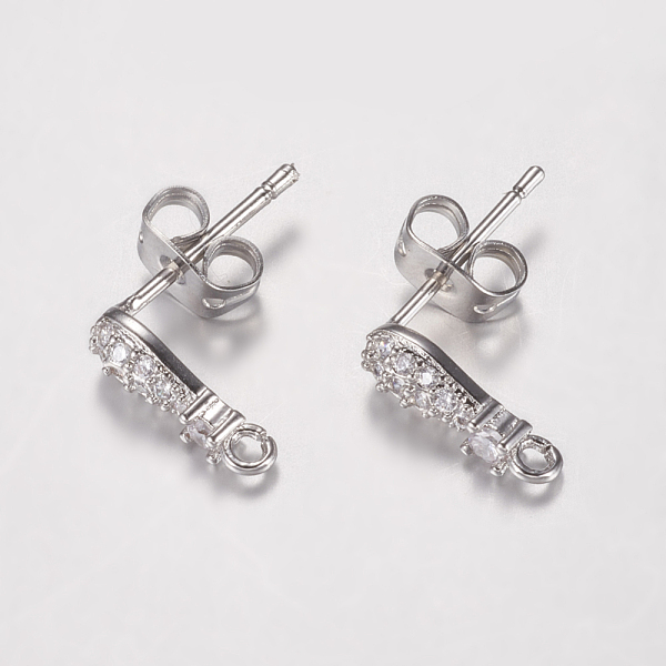 PandaHall Brass Micro Pave Cubic Zirconia Stud Earring Findings, with Loop, Cadmium Free & Lead Free, Teardrop, Platinum, 11x4x2mm, Hole..., Clear
PandaHall Brass Micro Pave Cubic Zirconia Stud Earring Findings, with Loop, Cadmium Free & Lead Free, Teardrop, Platinum, 11x4x2mm, Hole..., Clear