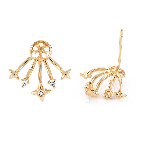 PandaHall Brass Micro Pave Clear Cubic Zirconia Earring Findings, for Half Drilled Beads, Nickel Free, Real 18K Gold Plated, 15x15mm, Pin...
PandaHall Brass Micro Pave Clear Cubic Zirconia Earring Findings, for Half Drilled Beads, Nickel Free, Real 18K Gold Plated, 15x15mm, Pin...