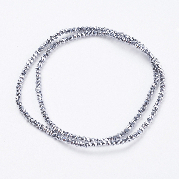 PandaHall Electroplate Glass Beads Strands, Full Plated, Faceted, Rondelle, Silver Plated, 3x2mm, Hole: 0.8mm, about 185~190pcs/strand...
PandaHall Electroplate Glass Beads Strands, Full Plated, Faceted, Rondelle, Silver Plated, 3x2mm, Hole: 0.8mm, about 185~190pcs/strand...