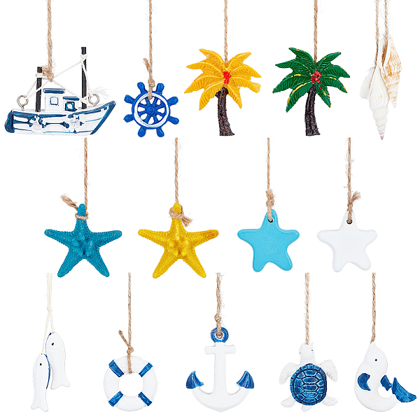 PandaHall PH 14PCS Summer Hanging Ornaments, 14 Style Beach Tree Decor Starfish Helm Anchor Swimming Ring Tortoise Dolphin Fish Coconut..., Multicolor
PandaHall PH 14PCS Summer Hanging Ornaments, 14 Style Beach Tree Decor Starfish Helm Anchor Swimming Ring Tortoise Dolphin Fish Coconut..., Multicolor