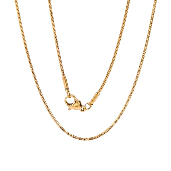 PandaHall 304 Stainless Steel Snake Chains Necklaces, with Lobster Claw Clasps, Golden, 19.5 inch(49.5cm) 304 Stainless Steel
PandaHall 304 Stainless Steel Snake Chains Necklaces, with Lobster Claw Clasps, Golden, 19.5 inch(49.5cm) 304 Stainless Steel