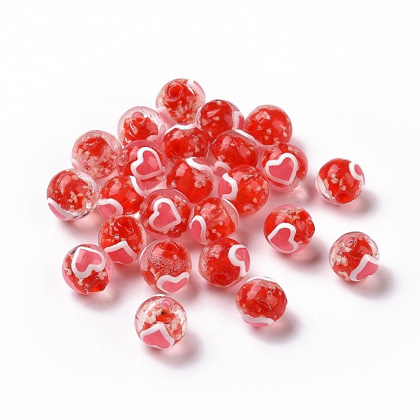 PandaHall Handmade Lampwork Beads, Round with Heart, Red, 10x9mm, Hole: 1.4mm Lampwork Round Red
PandaHall Handmade Lampwork Beads, Round with Heart, Red, 10x9mm, Hole: 1.4mm Lampwork Round Red