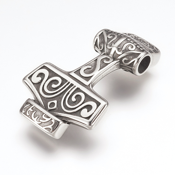 PandaHall 316 Surgical Stainless Steel Pendants, Thor's Hammer, Antique Silver, 50x30x10mm, Hole: 4x12mm and 6mm 316 Surgical Stainless...
PandaHall 316 Surgical Stainless Steel Pendants, Thor's Hammer, Antique Silver, 50x30x10mm, Hole: 4x12mm and 6mm 316 Surgical Stainless...