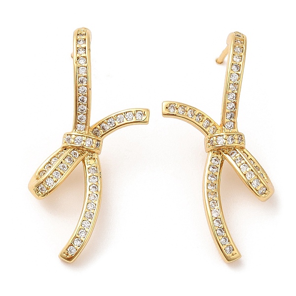 PandaHall Cubic Zirconia Knot Stud Earrings, Brass Earrings for Women, Golden, 30.5x14.5mm Cubic Zirconia Twist Clear
PandaHall Cubic Zirconia Knot Stud Earrings, Brass Earrings for Women, Golden, 30.5x14.5mm Cubic Zirconia Twist Clear