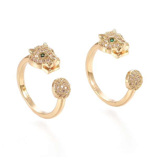 PandaHall Adjustable Brass Micro Pave Cubic Zirconia Cuff Rings, Open Rings, Leopard, Real 18K Gold Plated, US Size 6(16.5mm) Brass+Cubic..., Clear
PandaHall Adjustable Brass Micro Pave Cubic Zirconia Cuff Rings, Open Rings, Leopard, Real 18K Gold Plated, US Size 6(16.5mm) Brass+Cubic..., Clear