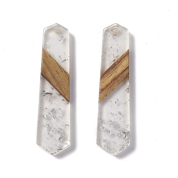 PandaHall Transparent Resin & Walnut Wood Pendants, Hexagon Charms with Silver Foil, Clear, 49x12x3.5mm, Hole: 2mm Resin+Wood Hexagon Clear
PandaHall Transparent Resin & Walnut Wood Pendants, Hexagon Charms with Silver Foil, Clear, 49x12x3.5mm, Hole: 2mm Resin+Wood Hexagon Clear
