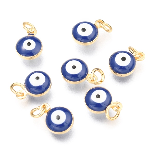 PandaHall Brass Enamel Charms, Real 18K Gold Plated, Long-Lasting Plated, with Jump Ring, Evil Eye, Slate Blue, 9.5x6.5x4.5mm, Hole: 2.5mm...
PandaHall Brass Enamel Charms, Real 18K Gold Plated, Long-Lasting Plated, with Jump Ring, Evil Eye, Slate Blue, 9.5x6.5x4.5mm, Hole: 2.5mm...