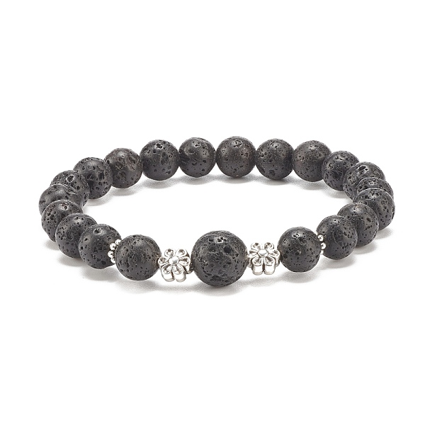 PandaHall Natural Lava Rock Round Beaded Stretch Bracelet with Alloy Flower, Essential Oil Gemstone Jewelry for Women, Inner Diameter: 2-1/8...
PandaHall Natural Lava Rock Round Beaded Stretch Bracelet with Alloy Flower, Essential Oil Gemstone Jewelry for Women, Inner Diameter: 2-1/8...