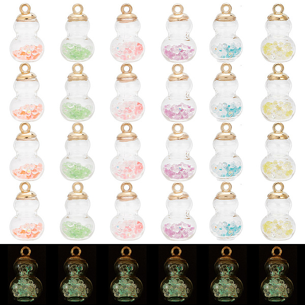 PandaHall ARRICRAFT 48Pcs 6 Colors Luminous Glass Pendants, with Golden Plastic Pendant Bails, Gourd, Mixed Color, 27x16mm, Hole: 2.5mm..., Multicolor
PandaHall ARRICRAFT 48Pcs 6 Colors Luminous Glass Pendants, with Golden Plastic Pendant Bails, Gourd, Mixed Color, 27x16mm, Hole: 2.5mm..., Multicolor