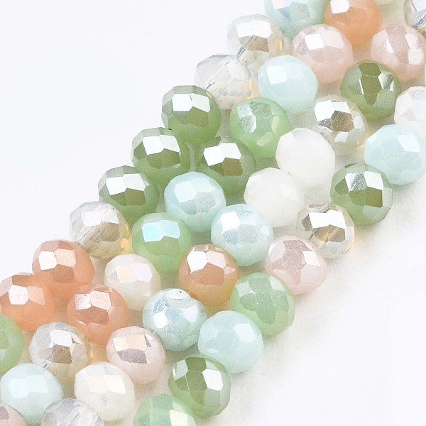 PandaHall Glass Beads Strands, AB Color Plated, Faceted, Rondelle, Light Green, 3.5x3mm, Hole: 0.8mm, about 132~140pcs/strand, 14.80...
PandaHall Glass Beads Strands, AB Color Plated, Faceted, Rondelle, Light Green, 3.5x3mm, Hole: 0.8mm, about 132~140pcs/strand, 14.80...