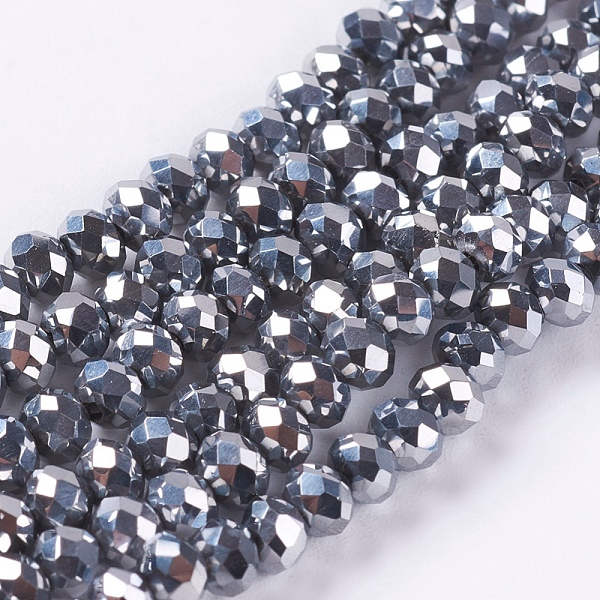 PandaHall Faceted Rondelle Electroplate Glass Beads Strands, AB Color Plated, Silver, 4.5x3.5mm, Hole: 1mm Glass Rondelle Silver
PandaHall Faceted Rondelle Electroplate Glass Beads Strands, AB Color Plated, Silver, 4.5x3.5mm, Hole: 1mm Glass Rondelle Silver
