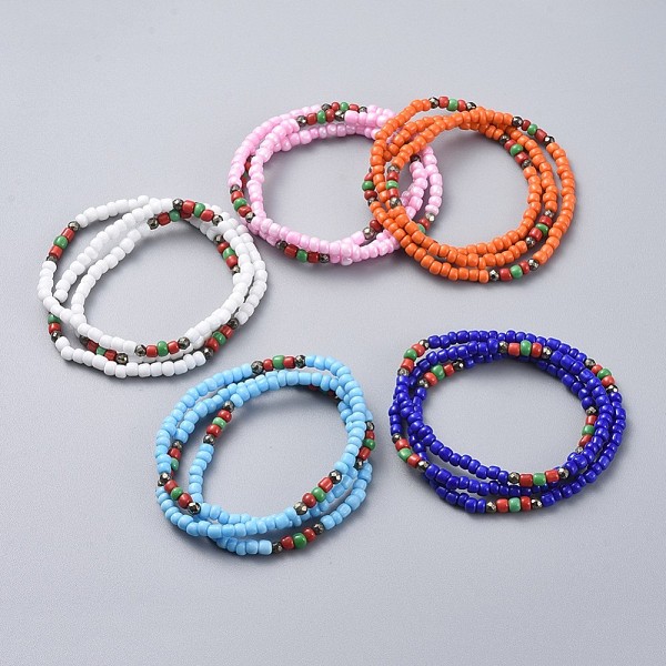 PandaHall Three Loops Stretch Wrap Bracelets, with Glass Seed Beads and Natural Pyrite Beads, Mixed Color, 21.3 inch(54cm) Seed Beads..., Multicolor
PandaHall Three Loops Stretch Wrap Bracelets, with Glass Seed Beads and Natural Pyrite Beads, Mixed Color, 21.3 inch(54cm) Seed Beads..., Multicolor