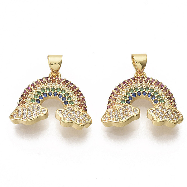 PandaHall Golden Plated Brass Micro Pave Cubic Zirconia Pendants, Rainbow, Colorful, 16.5x20.5x2mm, Hole: 3x4mm Brass+Cubic Zirconia Rainbow
PandaHall Golden Plated Brass Micro Pave Cubic Zirconia Pendants, Rainbow, Colorful, 16.5x20.5x2mm, Hole: 3x4mm Brass+Cubic Zirconia Rainbow