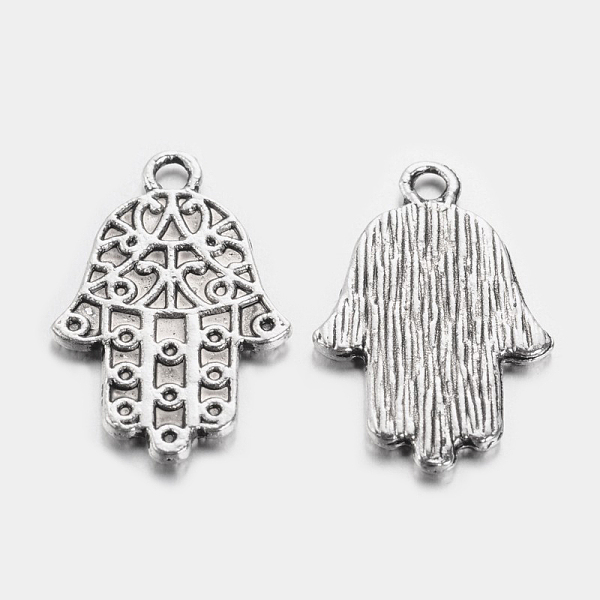 PandaHall Hamsa Hand/Hand of Fatima/Hand of Miriam Alloy Pendants, Tibetan Style, Cadmium Free & Lead Free, Antique Silver, 25x16x1.5mm...
PandaHall Hamsa Hand/Hand of Fatima/Hand of Miriam Alloy Pendants, Tibetan Style, Cadmium Free & Lead Free, Antique Silver, 25x16x1.5mm...