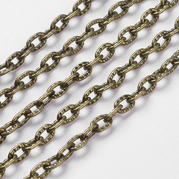 PandaHall Iron Textured Cable Chains, Unwelded, with Spool, Lead Free & Nickel Free, Oval, Antique Bronze, 5x3.5x1mm Iron
PandaHall Iron Textured Cable Chains, Unwelded, with Spool, Lead Free & Nickel Free, Oval, Antique Bronze, 5x3.5x1mm Iron