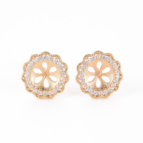 PandaHall Brass Micro Pave Clear Cubic Zirconia Stud Earrings Findings, for Half Drilled Bead, Nickel Free, Flower, Real 18K Gold Plated...
PandaHall Brass Micro Pave Clear Cubic Zirconia Stud Earrings Findings, for Half Drilled Bead, Nickel Free, Flower, Real 18K Gold Plated...