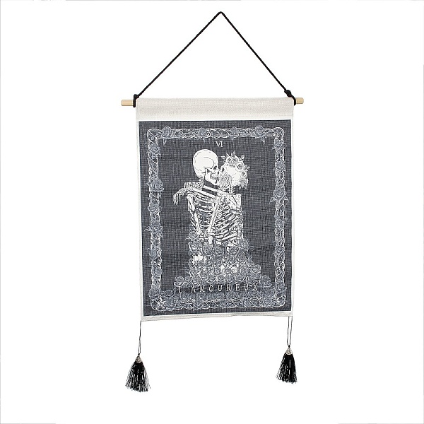PandaHall Polyester Decorative Wall Tapestrys, for Home Decoration, with Wood Bar, Nulon Rope, Plastic Hook, Rectangle, Skeleton Pattern...
PandaHall Polyester Decorative Wall Tapestrys, for Home Decoration, with Wood Bar, Nulon Rope, Plastic Hook, Rectangle, Skeleton Pattern...