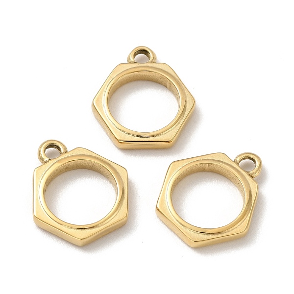 PandaHall Ion Plating 304 Stainless Steel Pendants, Hexagon, Golden, 17.5x15.5x2.5mm, Hole: 2.2mm 304 Stainless Steel Hexagon
PandaHall Ion Plating 304 Stainless Steel Pendants, Hexagon, Golden, 17.5x15.5x2.5mm, Hole: 2.2mm 304 Stainless Steel Hexagon
