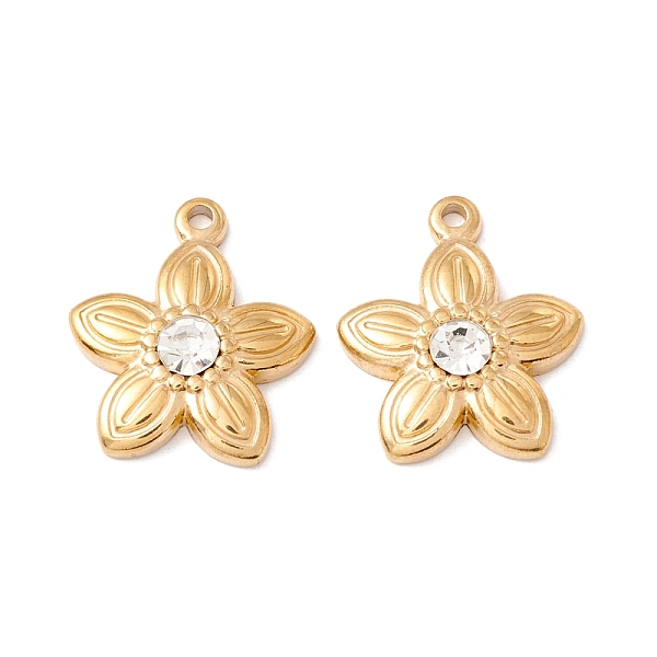 PandaHall Ion Plating(IP) 304 Stainless Steel Pendants, with Crystal Rhinestone, Flower, Golden, 18.5x16x4mm, Hole: 1.6mm 304 Stainless..., Clear
PandaHall Ion Plating(IP) 304 Stainless Steel Pendants, with Crystal Rhinestone, Flower, Golden, 18.5x16x4mm, Hole: 1.6mm 304 Stainless..., Clear