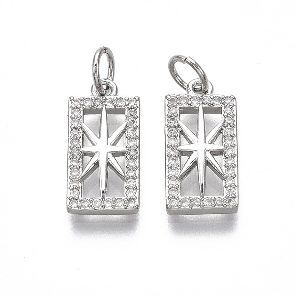 PandaHall Brass Micro Pave Clear Cubic Zirconia Pendants, with Jump Ring, Nickel Free, Rectangle with Star, Real Platinum Plated, 15x7.5x2mm...
PandaHall Brass Micro Pave Clear Cubic Zirconia Pendants, with Jump Ring, Nickel Free, Rectangle with Star, Real Platinum Plated, 15x7.5x2mm...