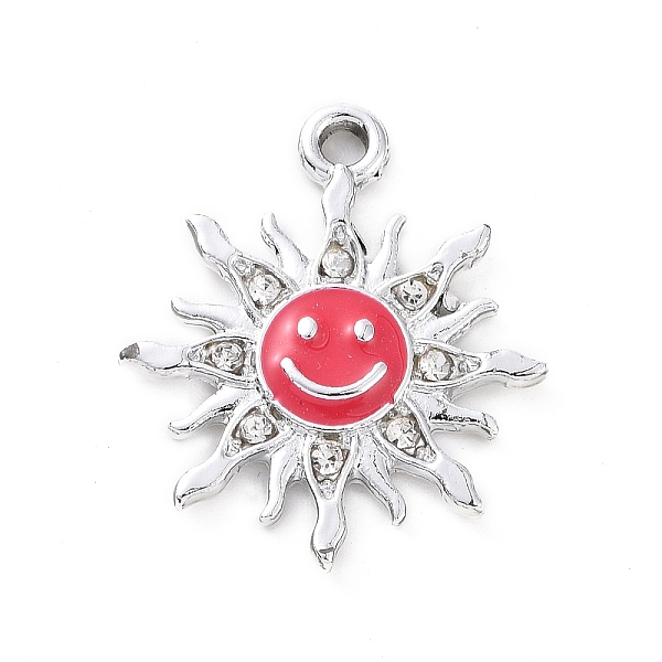 PandaHall Alloy Enamel Pendants, with Crystal Rhinestone, Smiling Sun Charms, Platinum, Crimson, 22.5x19.5x2.5mm, Hole: 2mm Alloy..., Pink
PandaHall Alloy Enamel Pendants, with Crystal Rhinestone, Smiling Sun Charms, Platinum, Crimson, 22.5x19.5x2.5mm, Hole: 2mm Alloy..., Pink