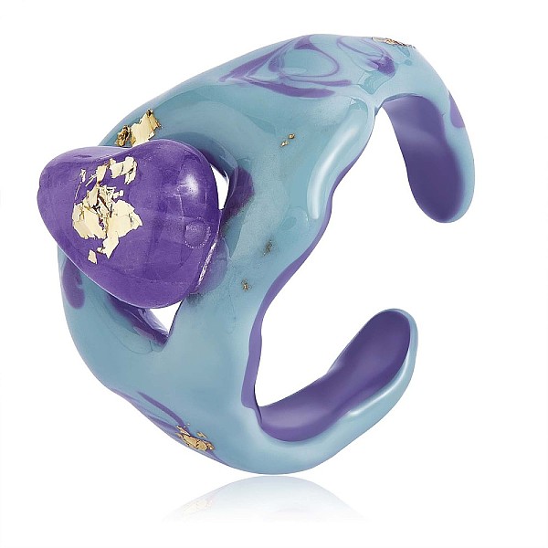 PandaHall Glitter Enamel Nugget Open Cuff Ring, Brass Wide Chunky Ring for Women, Aquamarine, US Size 6(16.5mm) Brass Green
PandaHall Glitter Enamel Nugget Open Cuff Ring, Brass Wide Chunky Ring for Women, Aquamarine, US Size 6(16.5mm) Brass Green