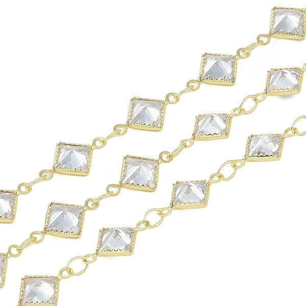PandaHall Rack Plating Brass Chains Micro Pave Cubic Zirconia, Long-Lasting Plated, Soldered, with Spool, Golden, 12.5x7.5x3mm Brass
PandaHall Rack Plating Brass Chains Micro Pave Cubic Zirconia, Long-Lasting Plated, Soldered, with Spool, Golden, 12.5x7.5x3mm Brass