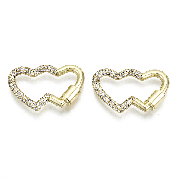 PandaHall Brass Micro Pave Cubic Zirconia Screw Carabiner Lock Charms, for Necklaces Making, Heart to Heart, Nickel Free, Real 16K Gold..., Clear
PandaHall Brass Micro Pave Cubic Zirconia Screw Carabiner Lock Charms, for Necklaces Making, Heart to Heart, Nickel Free, Real 16K Gold..., Clear