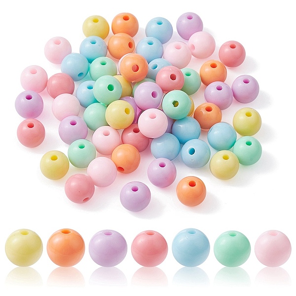 PandaHall Opaque Acrylic Beads, Round, Mixed Color, 10x9mm, Hole: 2mm, 140pcs/bag Acrylic Round Multicolor
PandaHall Opaque Acrylic Beads, Round, Mixed Color, 10x9mm, Hole: 2mm, 140pcs/bag Acrylic Round Multicolor