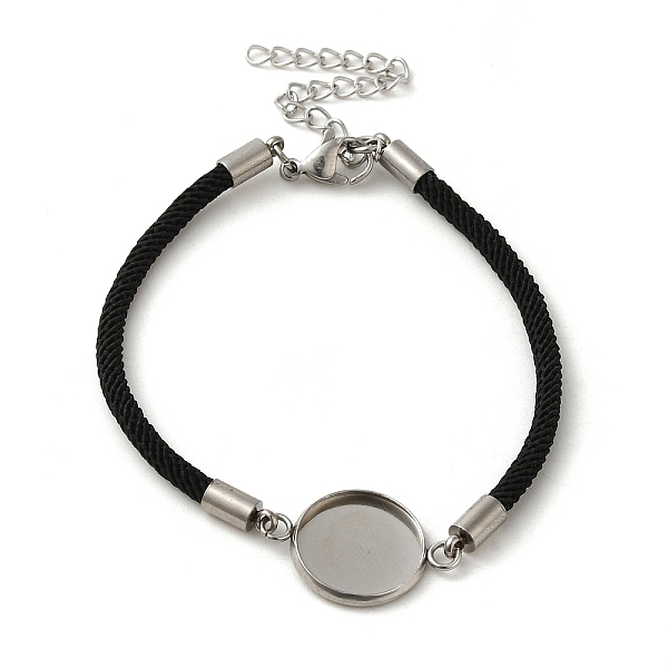 PandaHall Milan Cord & 304 Stainless Steel Bracelets Making, with Round Tray, Black, Tray: 12mm, 7-1/2 inch(19cm) 304 Stainless Steel Black
PandaHall Milan Cord & 304 Stainless Steel Bracelets Making, with Round Tray, Black, Tray: 12mm, 7-1/2 inch(19cm) 304 Stainless Steel Black