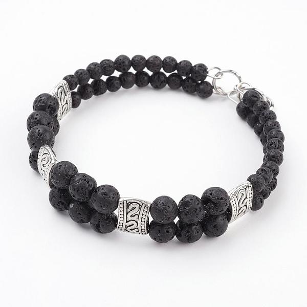 PandaHall Natural Lava Rock Beads Multi-Strand Bracelets, with Tibetan Style Alloy Links, Steel Memory Wire and Brass Findings, 2-3/8 inch..., Multicolor
PandaHall Natural Lava Rock Beads Multi-Strand Bracelets, with Tibetan Style Alloy Links, Steel Memory Wire and Brass Findings, 2-3/8 inch..., Multicolor