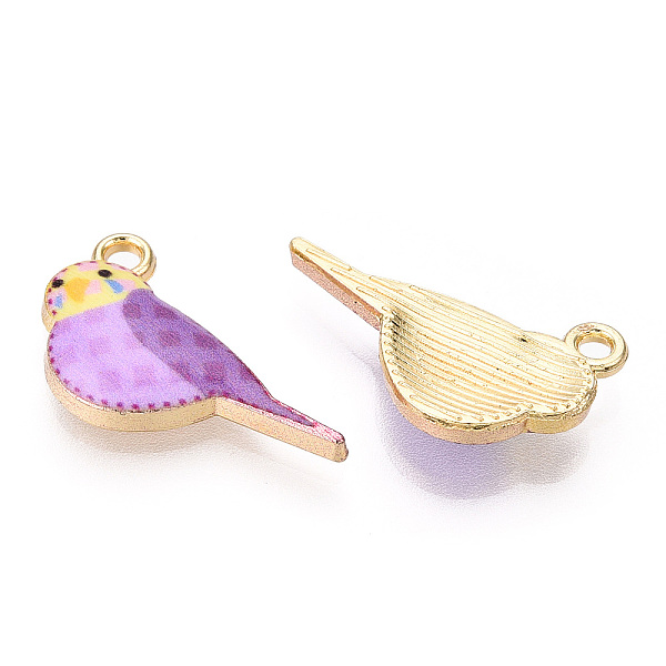 PandaHall Printed Alloy Pendants, Light Gold, Bird Charms, Violet, 13.5x21x3.5mm, Hole: 1.8mm Alloy Bird Purple
PandaHall Printed Alloy Pendants, Light Gold, Bird Charms, Violet, 13.5x21x3.5mm, Hole: 1.8mm Alloy Bird Purple
