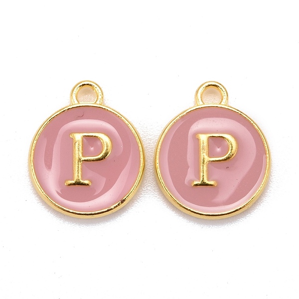 PandaHall Golden Plated Alloy Enamel Charms, Cadmium Free & Lead Free, Enamelled Sequins, Flat Round with Letter, Pink, Letter.P, 14x12x2mm...
PandaHall Golden Plated Alloy Enamel Charms, Cadmium Free & Lead Free, Enamelled Sequins, Flat Round with Letter, Pink, Letter.P, 14x12x2mm...