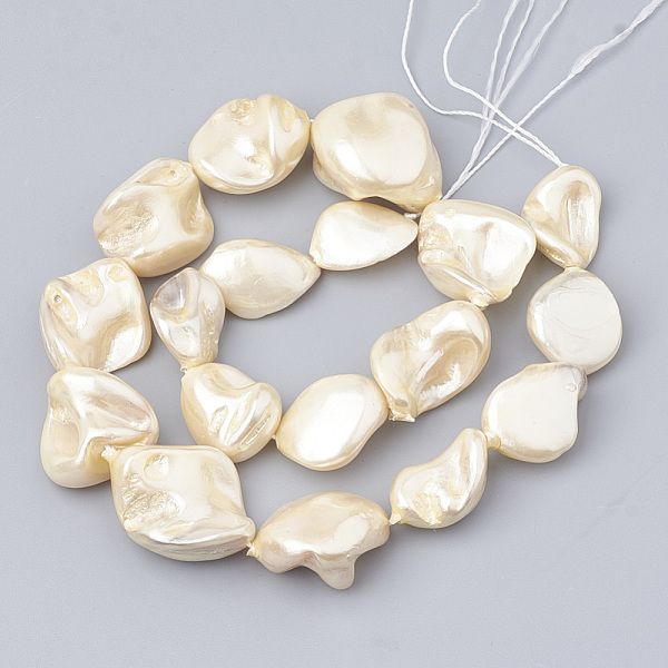 PandaHall Shell Pearl Beads Strands, Polished, Nugget, PapayaWhip, 15~25x10~26x5~16mm, Hole: 1mm, about 18pcs/strand, 14.96 inch Shell Pearl..., Orange
PandaHall Shell Pearl Beads Strands, Polished, Nugget, PapayaWhip, 15~25x10~26x5~16mm, Hole: 1mm, about 18pcs/strand, 14.96 inch Shell Pearl..., Orange