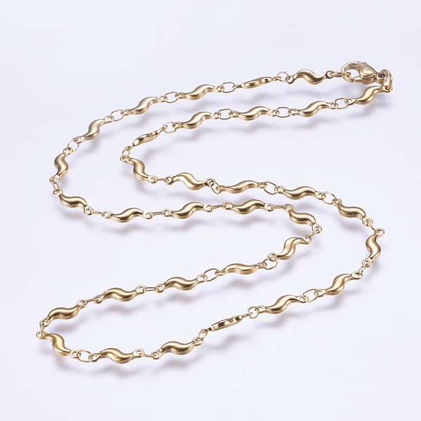 PandaHall 304 Stainless Steel Chain Necklaces, with Lobster Claw Clasps, Ion Plating (IP), Wave shape, Golden, 17.7 inch(45cm) 304 Stainless...
PandaHall 304 Stainless Steel Chain Necklaces, with Lobster Claw Clasps, Ion Plating (IP), Wave shape, Golden, 17.7 inch(45cm) 304 Stainless...