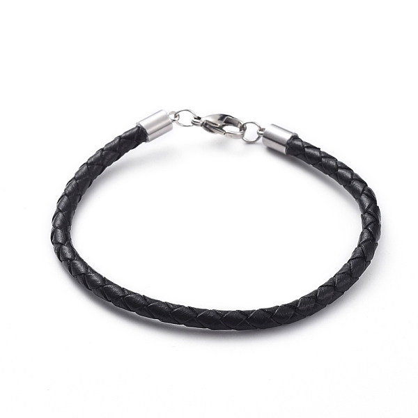PandaHall Braided Leather Bracelets Making, with 304 Stainless Steel Cord End Caps and Lobster Claw Clasps, Stainless Steel Color, 7-1/4..., Black
PandaHall Braided Leather Bracelets Making, with 304 Stainless Steel Cord End Caps and Lobster Claw Clasps, Stainless Steel Color, 7-1/4..., Black