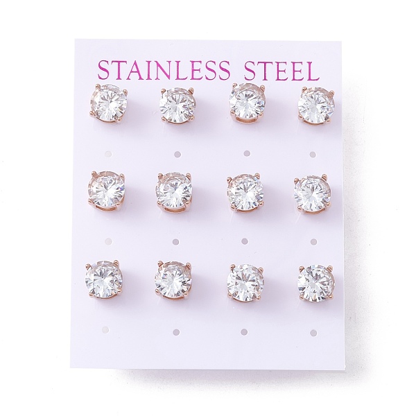 PandaHall 6 Pairs Cubic Zirconia Flat Round Stud Earrings, 304 Stainless Steel Jewelry for Women, Rose Gold, Clear, 8mm, Pin: 0.7mm Cubic...
PandaHall 6 Pairs Cubic Zirconia Flat Round Stud Earrings, 304 Stainless Steel Jewelry for Women, Rose Gold, Clear, 8mm, Pin: 0.7mm Cubic...