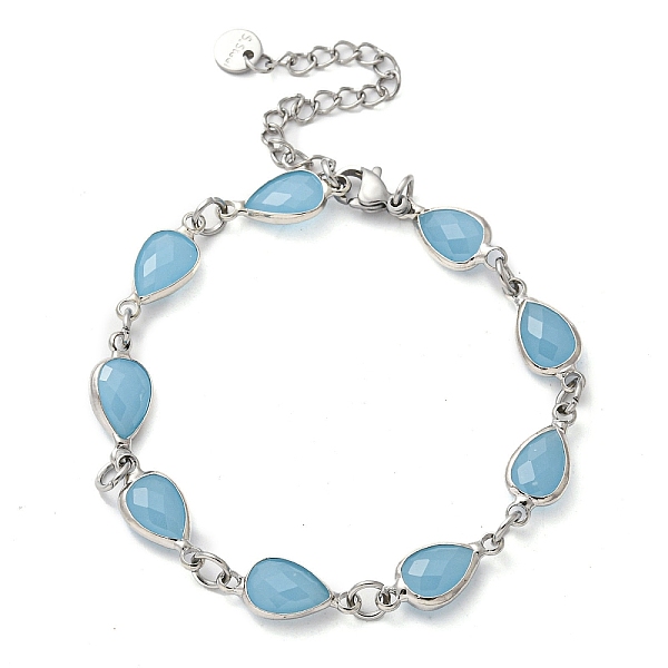 PandaHall Heart Faceted Glass Link Chain Bracelets, Brass Jewelry for Women, Deep Sky Blue, Platinum, 7-7/8 inch(20cm) Glass Heart
PandaHall Heart Faceted Glass Link Chain Bracelets, Brass Jewelry for Women, Deep Sky Blue, Platinum, 7-7/8 inch(20cm) Glass Heart