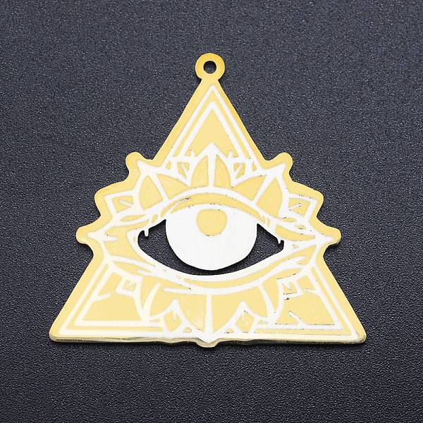 PandaHall 201 Stainless Steel Pendants, Laser Cut, All Seeing Eye, Golden, 33.5x35x1mm, Hole: 1.4mm 201 Stainless Steel Eye
PandaHall 201 Stainless Steel Pendants, Laser Cut, All Seeing Eye, Golden, 33.5x35x1mm, Hole: 1.4mm 201 Stainless Steel Eye