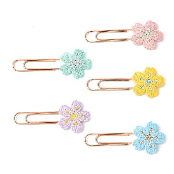 PandaHall Polyester Embroidered Flower Bookmarks, Rose Golden Iron Paper Clips, Mixed Color, 58x25x3.5mm Polyester Flower Multicolor
PandaHall Polyester Embroidered Flower Bookmarks, Rose Golden Iron Paper Clips, Mixed Color, 58x25x3.5mm Polyester Flower Multicolor