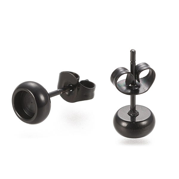 PandaHall 304 Stainless Steel Stud Earring Settings, with Ear Nuts, Flat Round, Electrophoresis Black, 6.5mm, Pin: 0.8mm, Tray: 4mm 304...
PandaHall 304 Stainless Steel Stud Earring Settings, with Ear Nuts, Flat Round, Electrophoresis Black, 6.5mm, Pin: 0.8mm, Tray: 4mm 304...