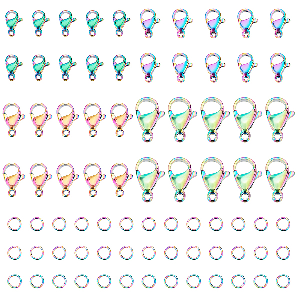 PandaHall 40 Pcs Jewelry Clasps with 40 Pcs Open Jump Rings, 4 Sizes Rainbow Color Lobster Claw Clasps 304 Stainless Steel Connector Rings...
PandaHall 40 Pcs Jewelry Clasps with 40 Pcs Open Jump Rings, 4 Sizes Rainbow Color Lobster Claw Clasps 304 Stainless Steel Connector Rings...