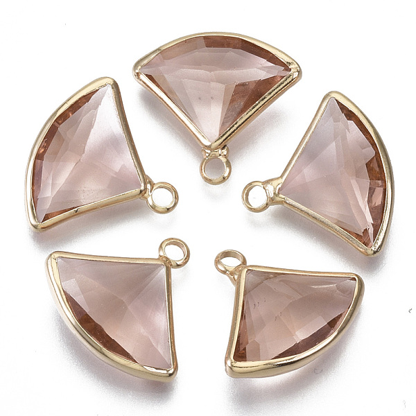 PandaHall Transparent Glass Pendants, with Light Gold Plated Brass Findings, Faceted, Fan, Rosy Brown, 16~17x19x6mm, Hole: 2mm Brass+Glass...
PandaHall Transparent Glass Pendants, with Light Gold Plated Brass Findings, Faceted, Fan, Rosy Brown, 16~17x19x6mm, Hole: 2mm Brass+Glass...