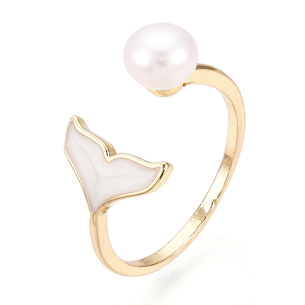 PandaHall Natural Pearl Open Cuff Ring with Msilver-Lipped Pearl Oyster, Brass Finger Rings, Fishtail, Real 18K Gold Plated, US Size 8 1/4...
PandaHall Natural Pearl Open Cuff Ring with Msilver-Lipped Pearl Oyster, Brass Finger Rings, Fishtail, Real 18K Gold Plated, US Size 8 1/4...